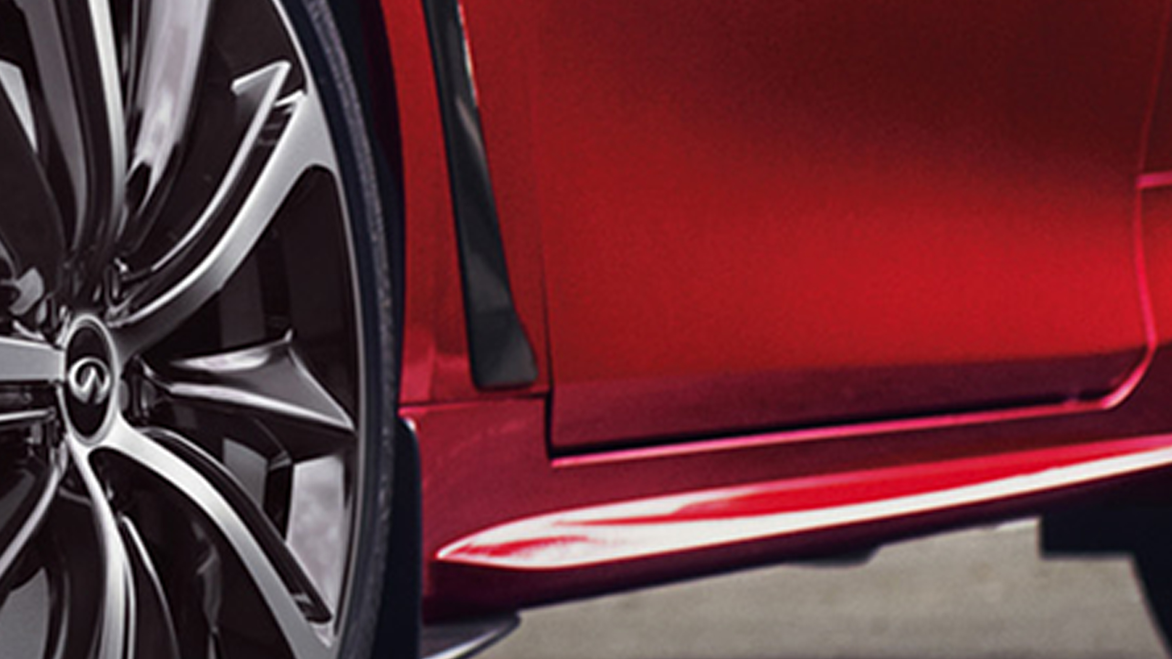 2022 INFINITI Q60 red car carbon fiber vents.